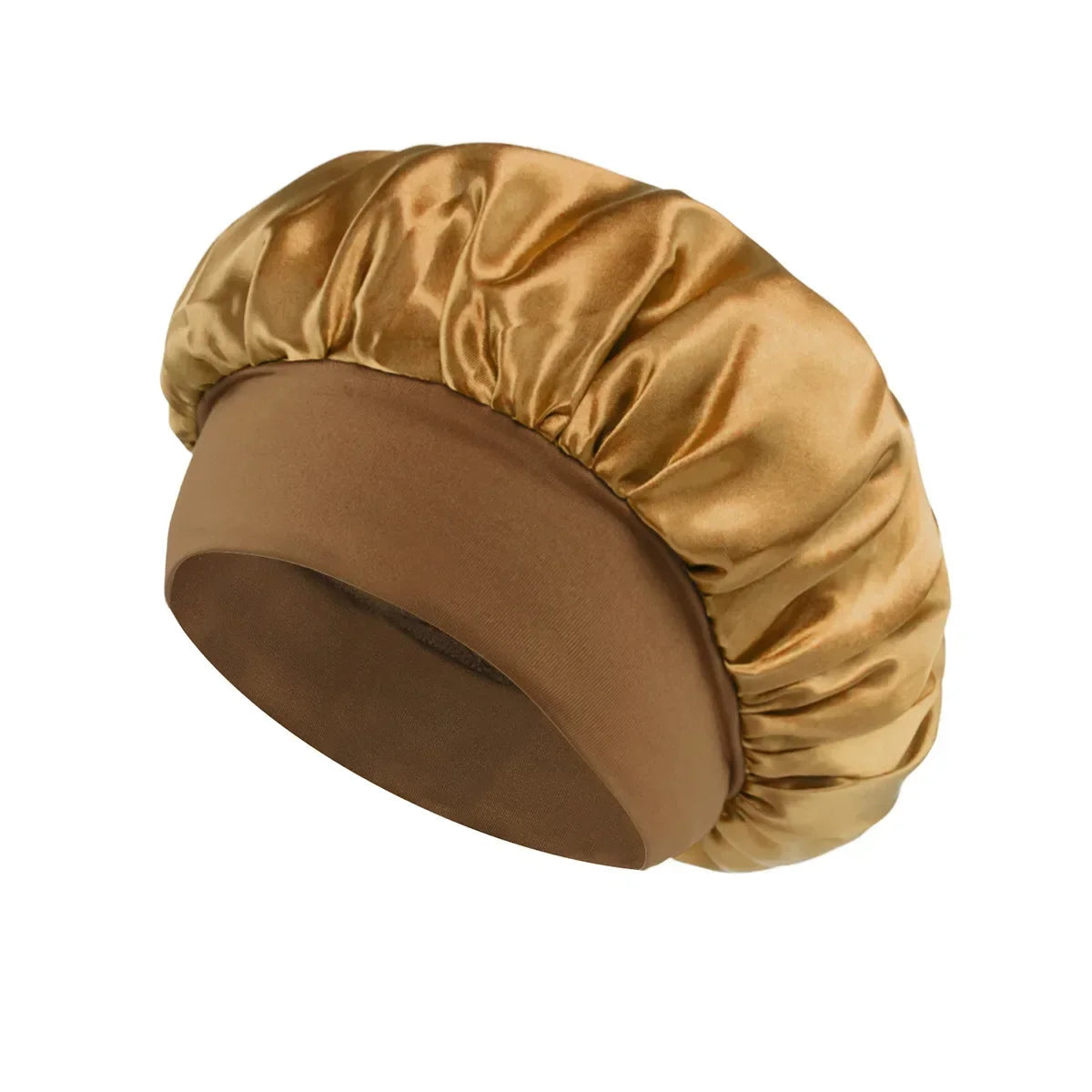 Women Satin Bonnet Hair Bonnet for Sleeping Hair Care Silk Bonnets Solid Wide-brimmed Sleeping Hat with Elastic Soft Band Econic Blanks